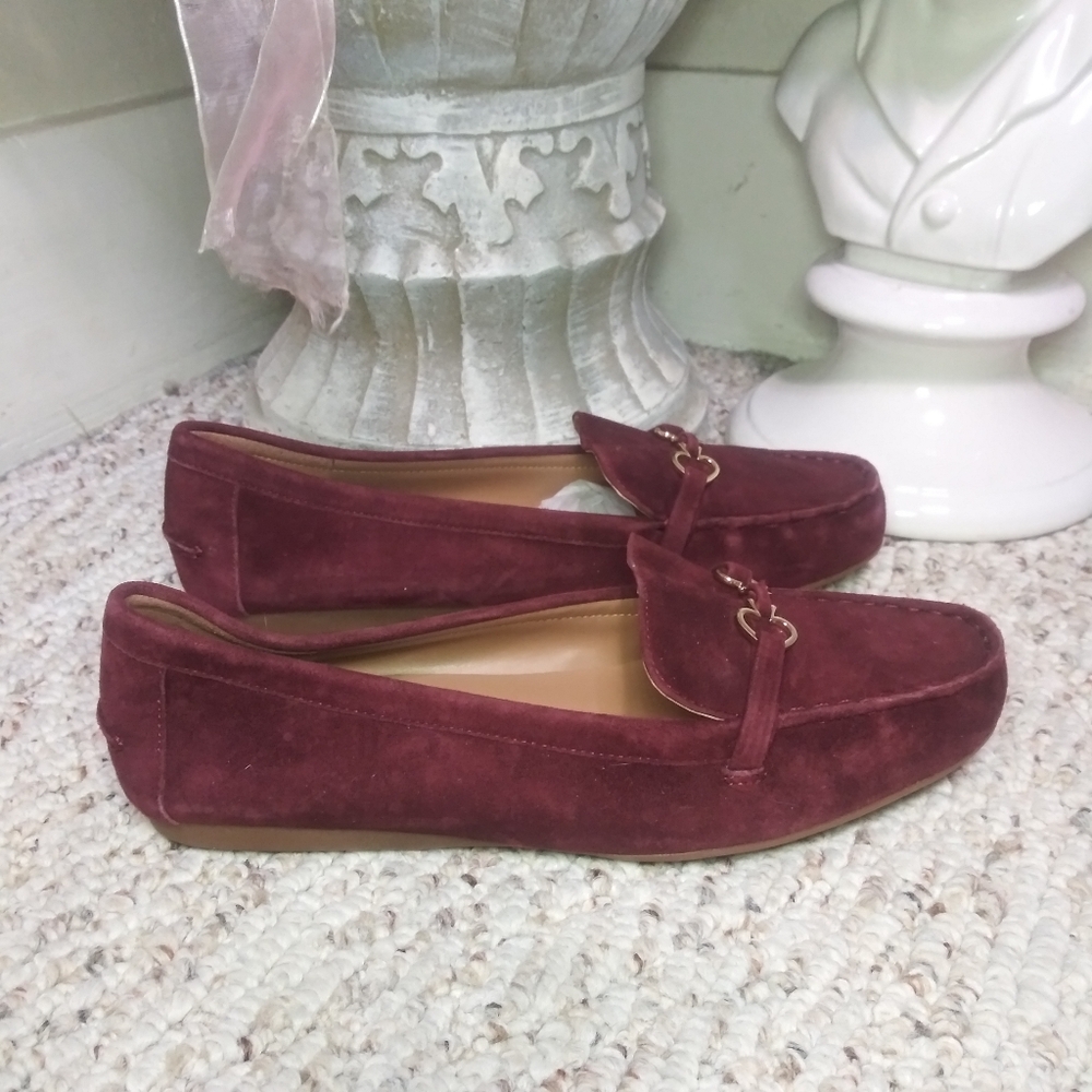Kate Spade Bernice Burgundy Suede Loafers Size 7 1/2